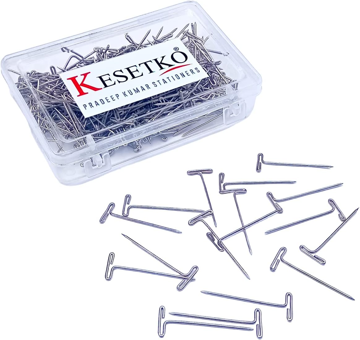 KESETKO Stainless Steel Paper T Pins, Paper All Pins (300 Piece, 25mm Long Each) for Holding Loose Papers, Multiple Uses in Shops, Offices