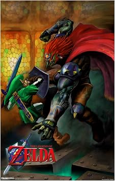 Pyramid America Zelda Poster - Zelda Link vs. Ganondorf - 11x17 Poster Print - 11 x 17 Wall Art, Ideal for Home Decor, Room Decor, Gaming Room Decor & Living Room Decor