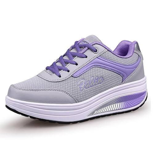 Imagen de Mujer Adelgazar Zapatos Sneakers para Caminar Zapatillas Aptitud Cuña Plataforma Zapatos 42 EU