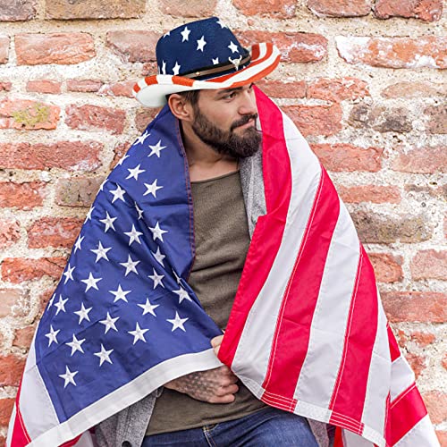 Docila American Us Flag Cowboy Hat For Men Women Western Usa Patriotic Cowgirl Hat Vintage Stars & Stripes Felt Hats 4Th Of July Gift Accessories #TOP1