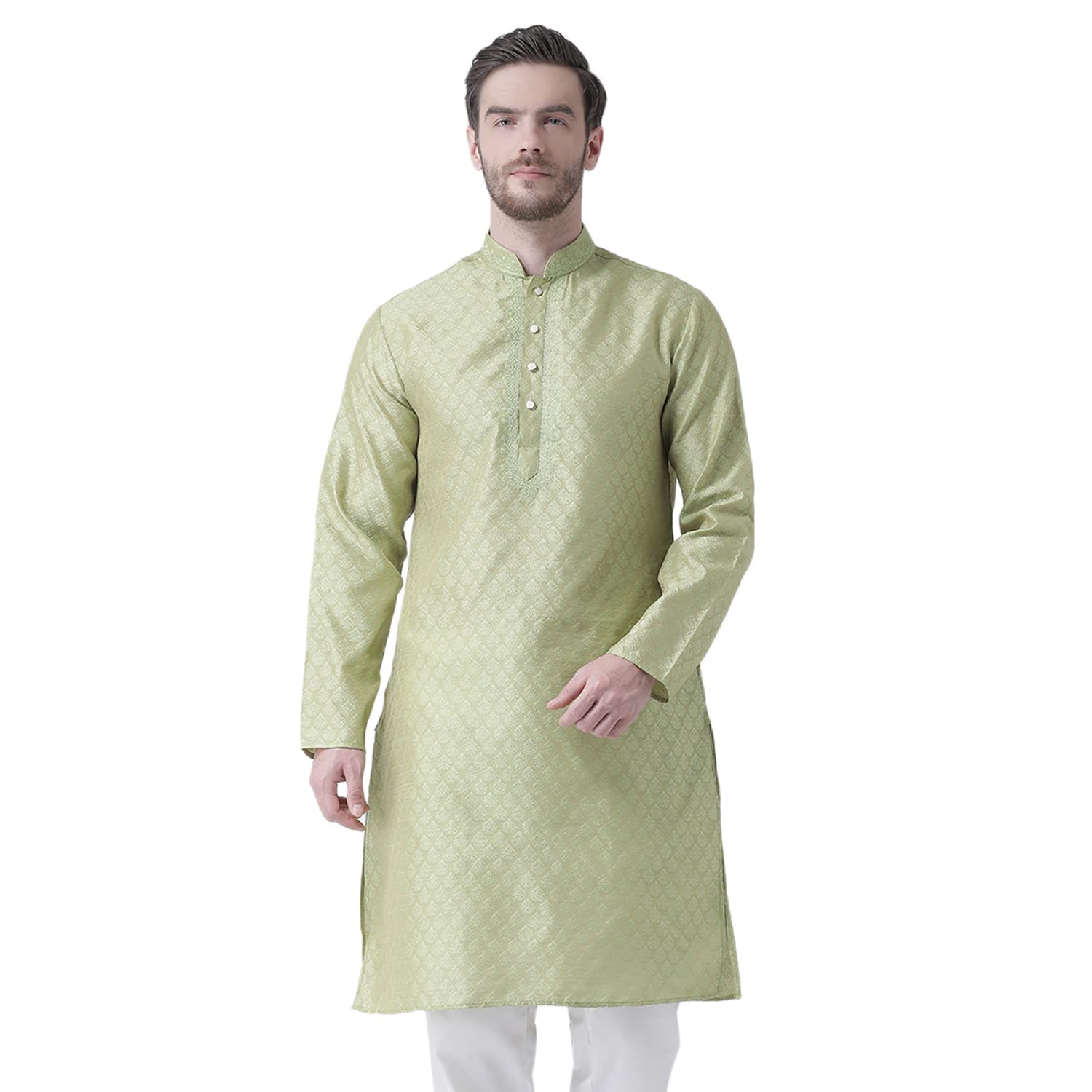 SG LEMAN Solid Silk Kurta for Men