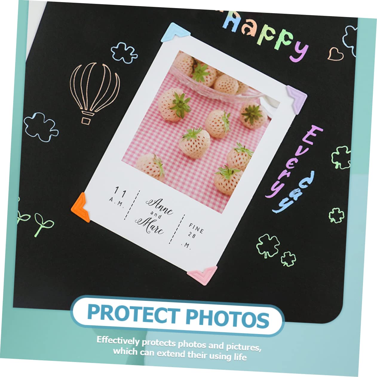 HOODANCOS DIY Photo Album Stickers Self Adhesive Picture Corners for Scrapbooking 10 Sheets