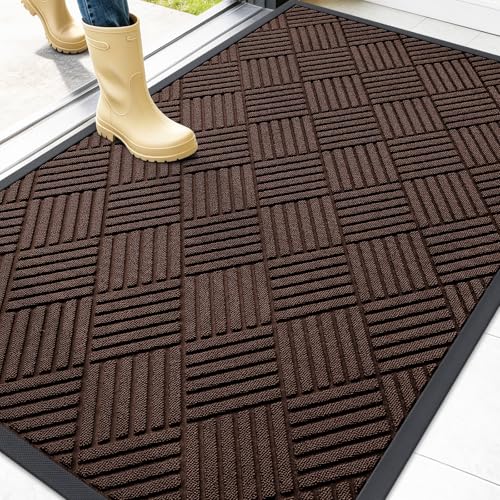 Image of OLANLY Front Door Mat Outside Entrance 47x32, Waterproof Heavy-Duty Doormat