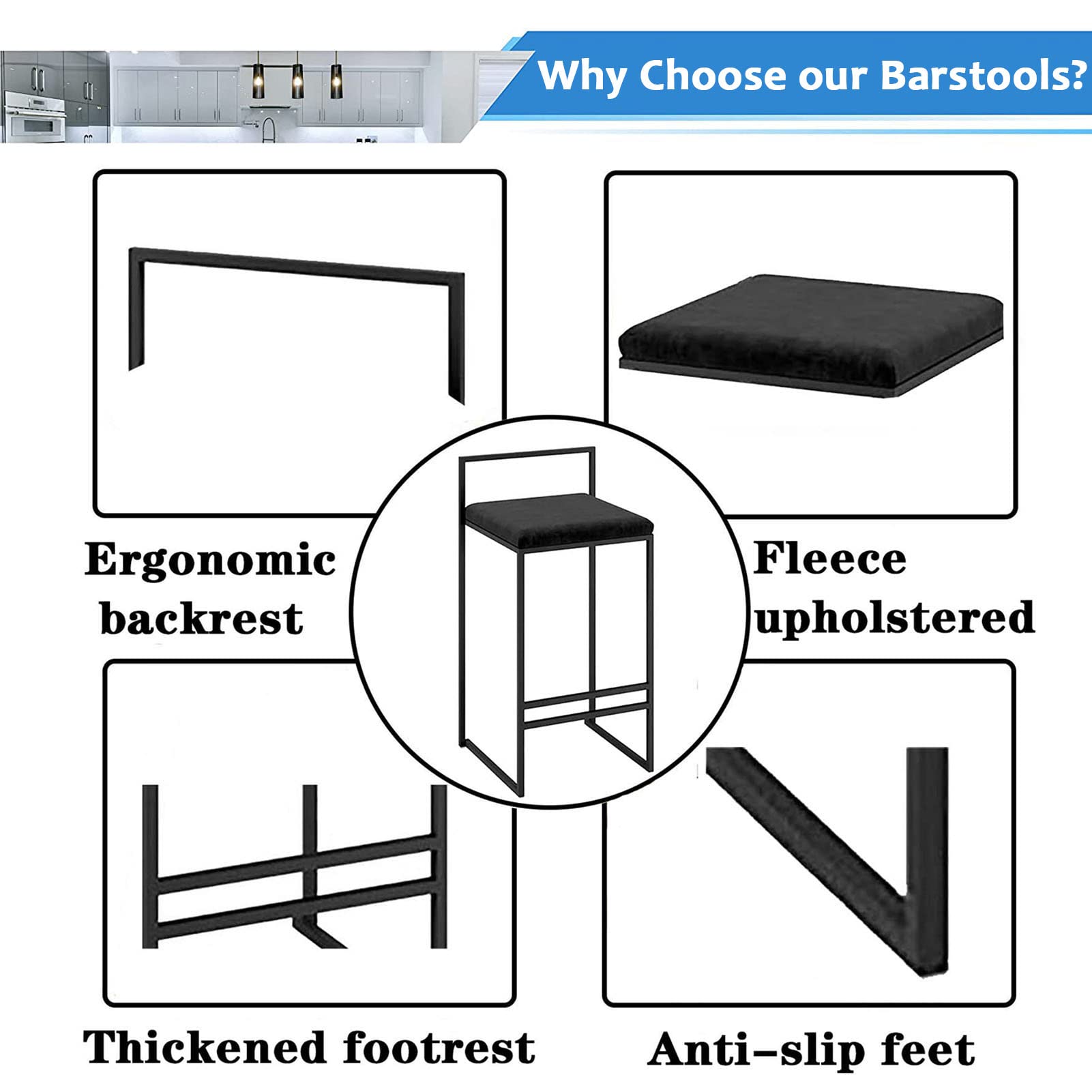 黒のバースツール 2脚セット Amazon｜黒いバースツール2脚の65cmセット