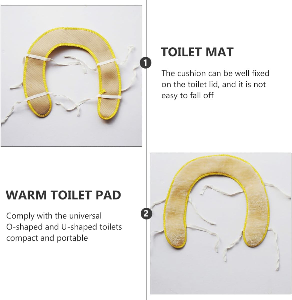 Mikinona 2Pcs Toilet Seat Cushion Potty Training Ring Soft Plush Toilet Seat Pad for Comfortable Bathroom Use