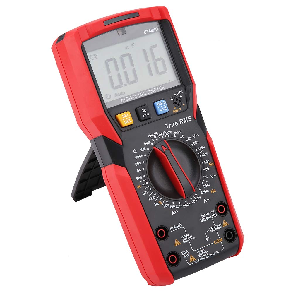 Digital Multimeter NVC Measurement DC AC Voltage Current Meter Ohm Volt Amp Meter with Temperance Testing (UT89XD)