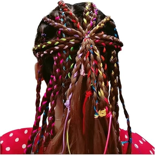 Miniatura 3 de Juego de 50 trenzas de pelo surtidas con colores degradados, trenzados, para trenzas de cola de caballo, mujeres y niñas, accesorios de peinado
