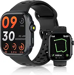 Smartwatch GPS, Relogio Smartwatch Feminino e Masculino,Tela HD de 1,85', Alexa, 100 Esportes,Frequência Cardíaca e Monitoramento do Sono, 3ATM à rova d'água,Compatível com Android iOS FB041