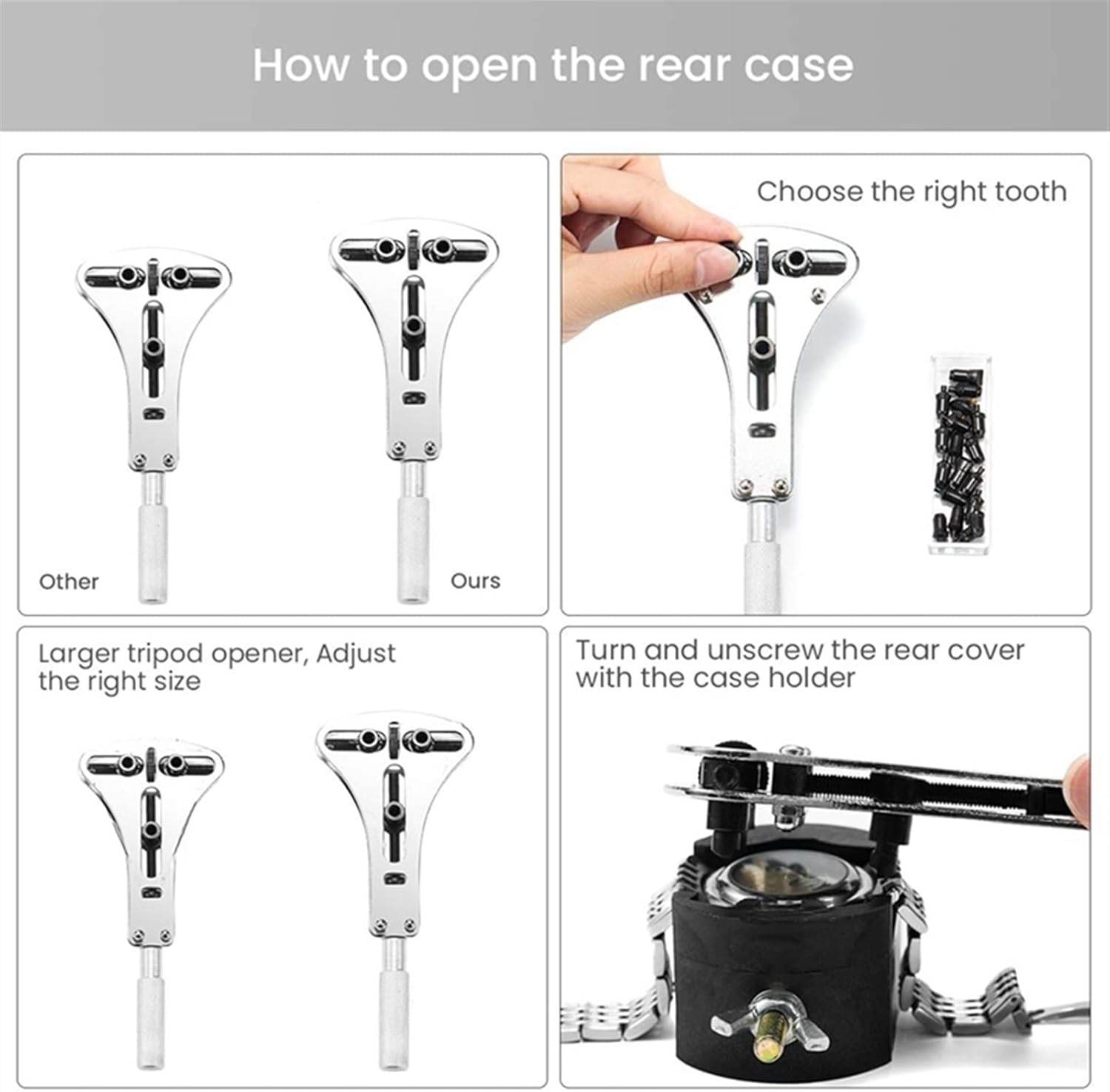 Watch Repair Kit Professional Spring Bar Tool Kit, Watch Battery Replacement Tool Kit, Strap Chain Pin Tool Kit Watch Repair Tool Kit