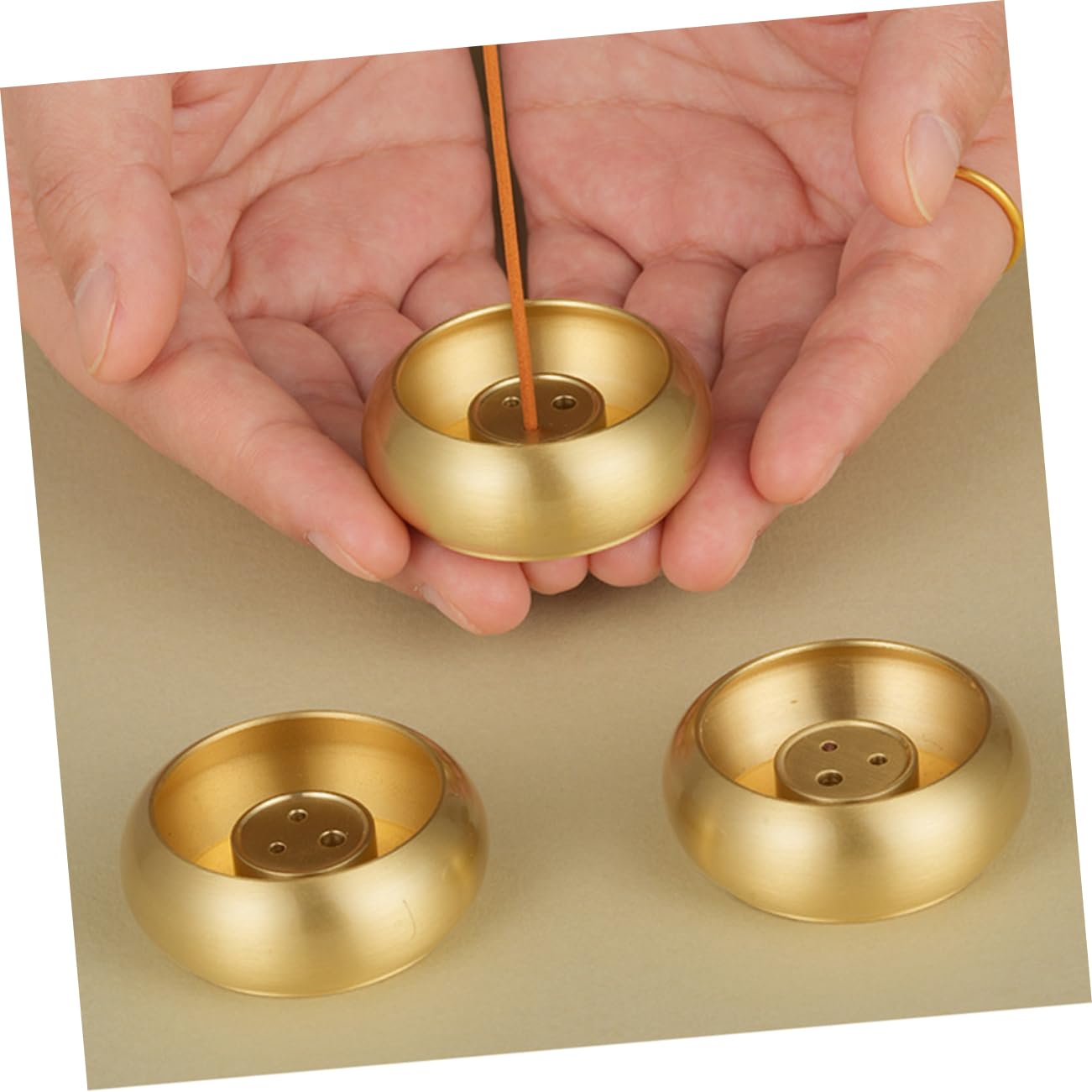 ABOOFAN 4 Stück Weihrauchhalter aus Messing Räuchergefäß räucherstäbchen Ambrosia Retro- Vintage- Räucherstäbchenständer Halter für Räucherstäbchen Esstisch Dekorationen Shanto