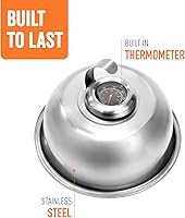 Vista 5 de Yukon Glory™ Cúpula de plancha con termómetro integrado, diseñada para parrillas Blackstone, perfecta para derretir queso, cocinar verduras al vapor