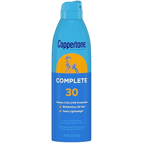 Coppertone Complete Sunscreen Spray, SPF 30 Spray Sunscreen, Body Sunscreen, 5.5 Oz
