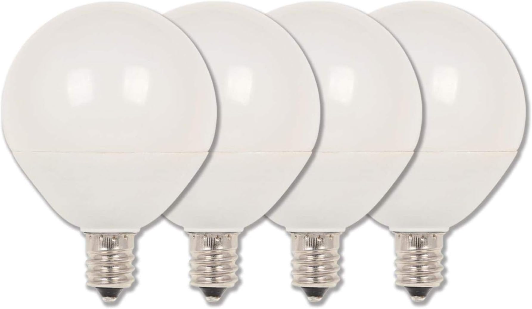 4513120 60W Equivalent G16-1/2 Dimmable Soft White LED Light Bulb with Candelabra, Base Four Pack