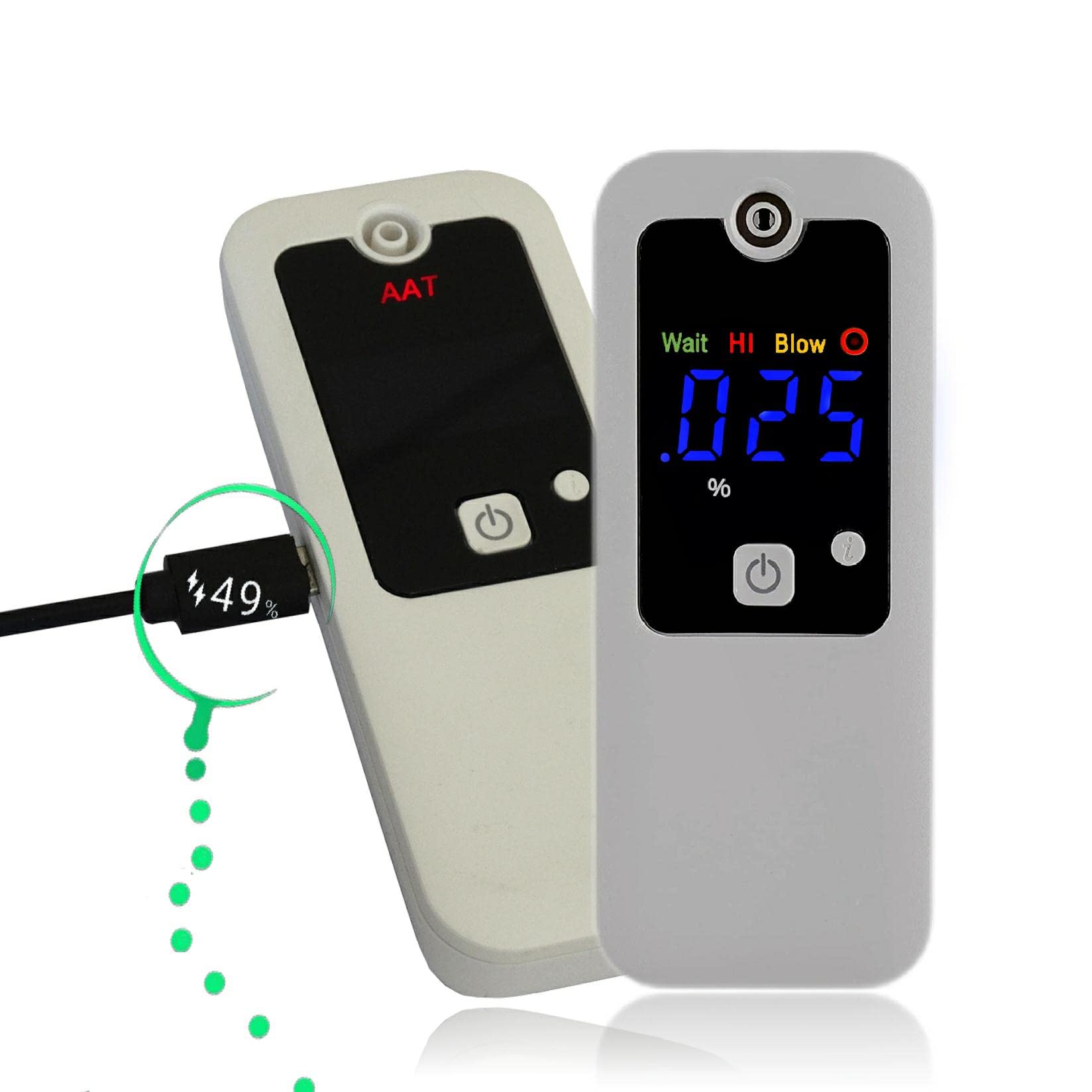 iBACheck Rechargeable Breathalyzer and Last 200 Test After Full Charged, 10 Memories and LED Display