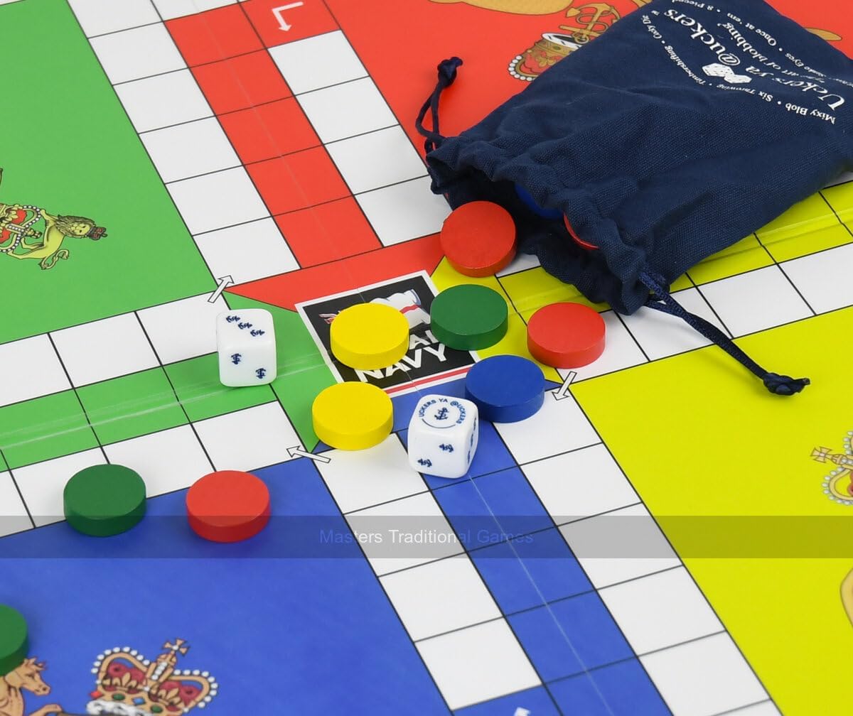 Quad Fold Wooden Uckers Game - Royal Navy Edition
