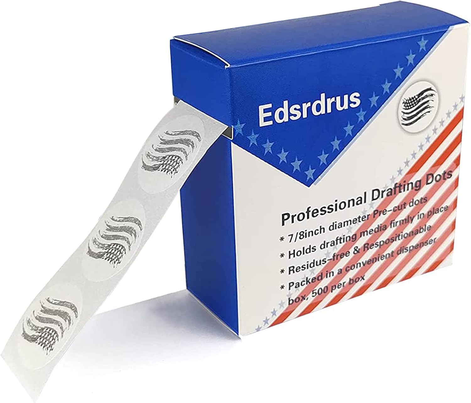 EDSRDRUS 1 Pack Drafting Dots 7/8” Diameter, Low Tack