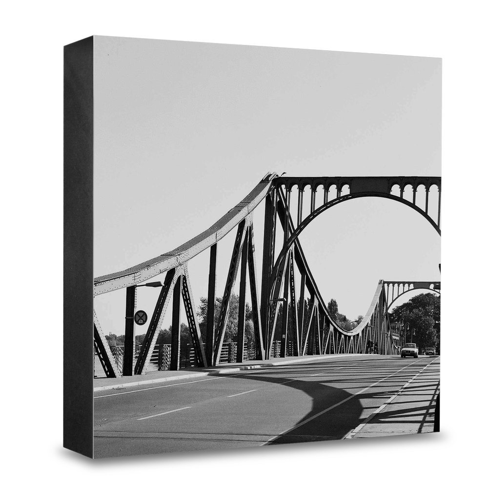 Bloc photo en bois COGNOSCO 20x20 cm Pont de Potsdam-Glienicker