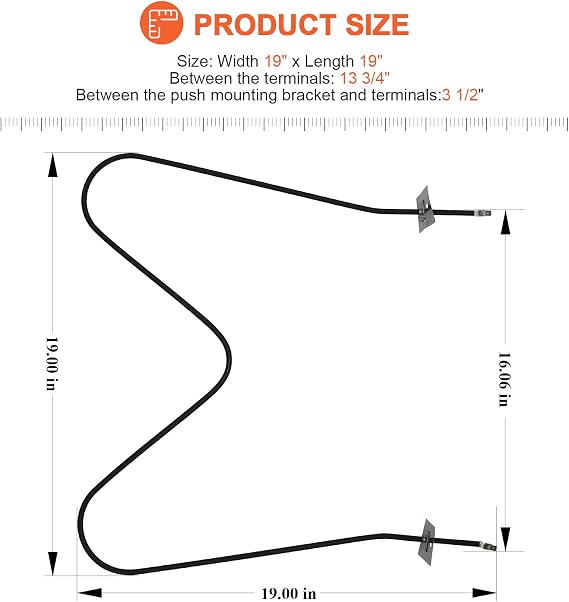 UPGEADED316075103 316075104 Oven Heating Element PS438018 AP2125026 F83-455 FEF366EMD FEF366ECD FEF326FSE FEF366DSE FFEF3048LSM FEF326FSE 316075100 - Replaces for Frigidaire Kenmore 790 by Beaquicy