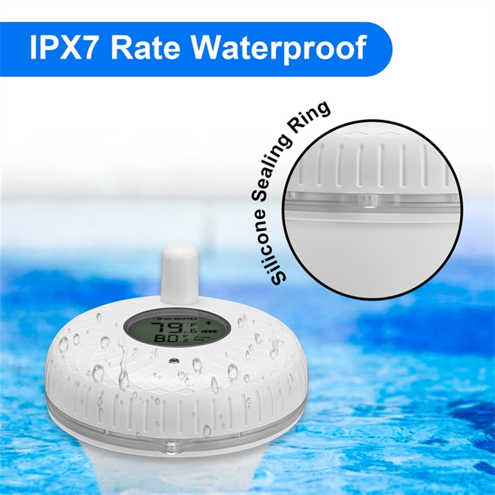 Thermomètre de piscine flottant sans fil bain SPA étang baignoire étanche numérique flottant transmetteur de température mètre