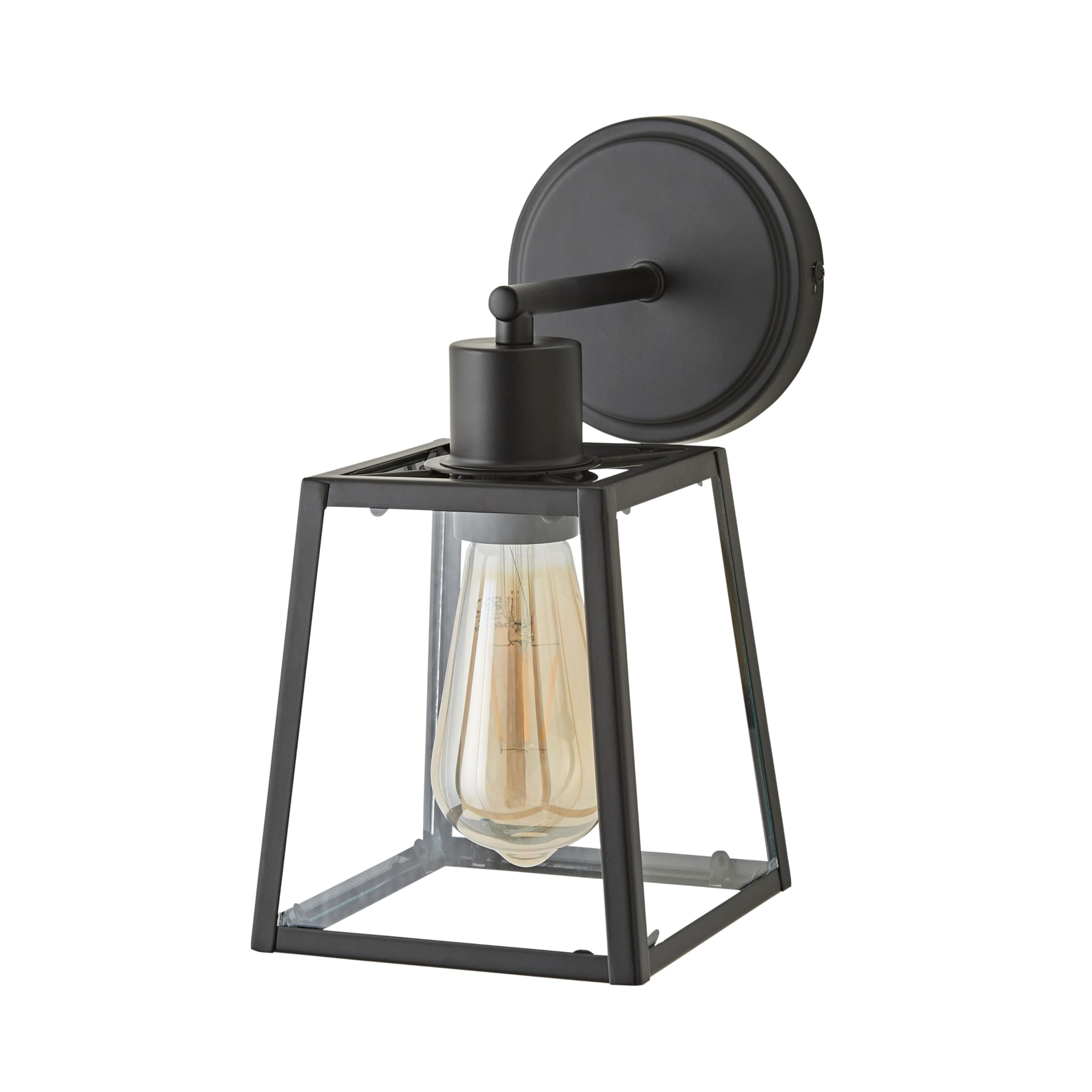 Valuelights Black/Light Susie Matte Glass Lantern Wall