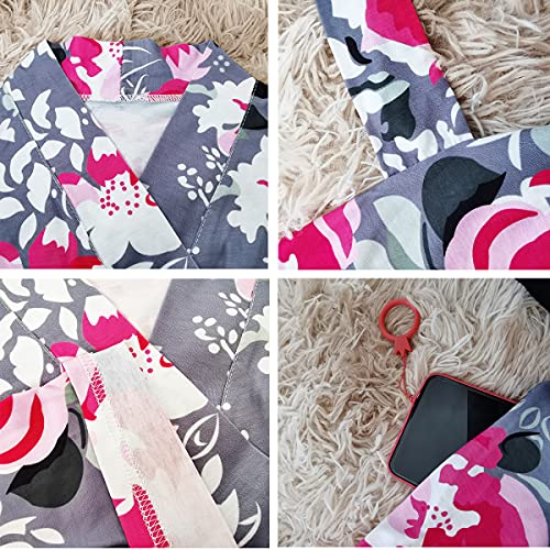 Image of SUFEINI Maternity Robe and Matching Baby Swaddle Blanket Set, Mommy Robe with Receiving Blanket Girls Boys Sleepwear