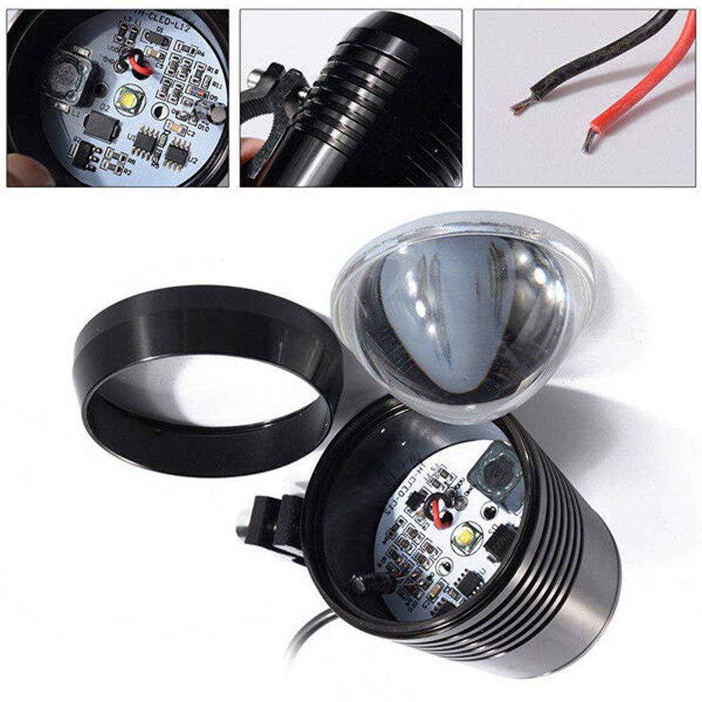 Motorcycle Fog Light Bar Spotlight,2pcs Waterproof Bright U1 LED Universal Motorcycle Headlights,E-bike Led Driving Light Headlamp+ 1pcs Switch