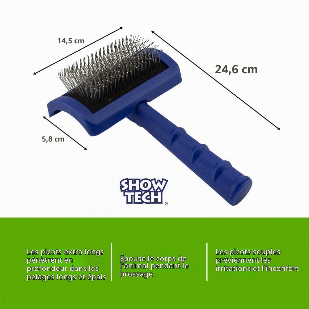 Show Tech Brosse de toilettage professionnelle pour chien et chat avec épingles extra longues et fermes