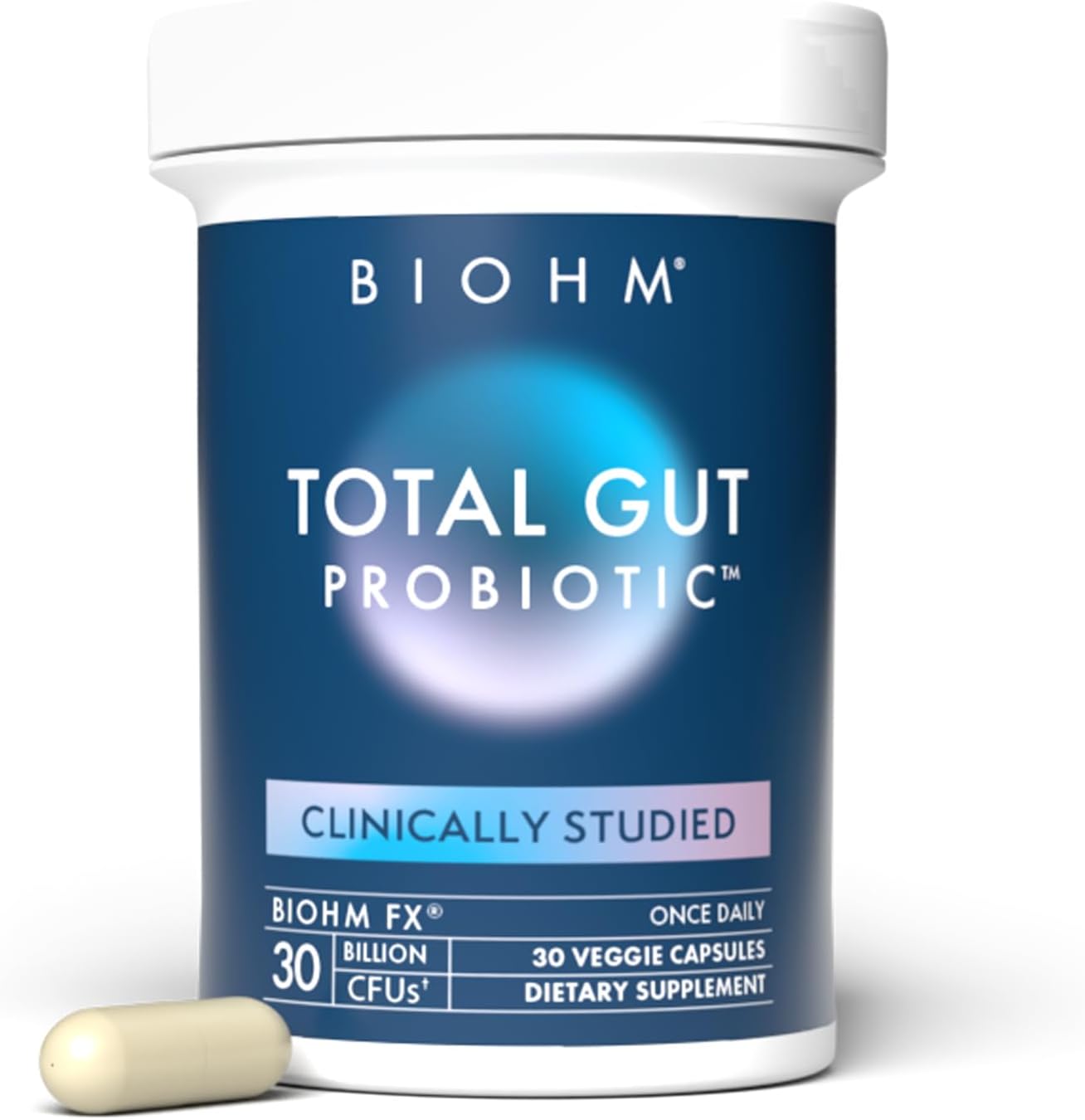 - Total Probiotic, 30 Billion CFU Daily Probiotics for Women & Men (30 Count) Helps Reduce Occasional Gas & Bloating, Supports Digestion & Total Gut Health, Non-GMO, Vegan