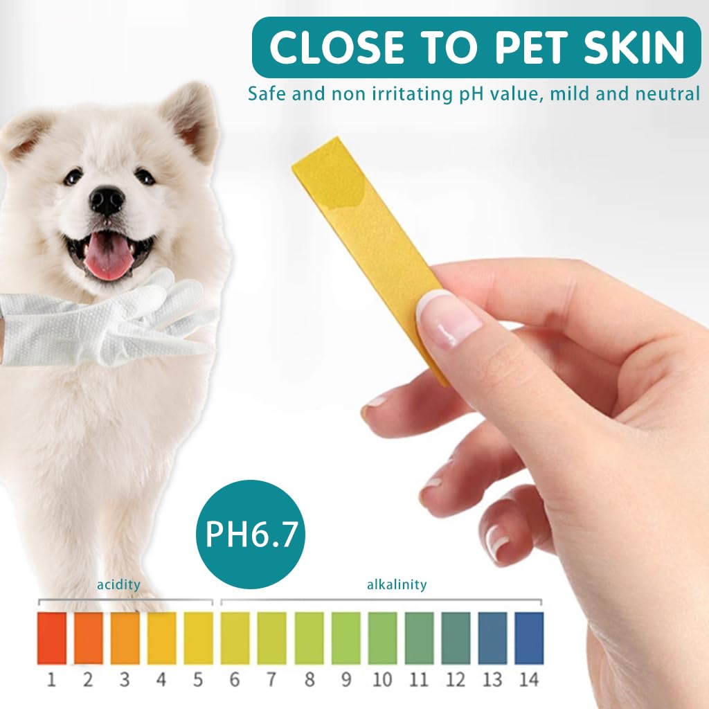 Qpets® Pet Wipes Gloves, 6Pcs Pet Cleaning Gloves Disposable Dry Cleaning Tool, Cats and Dogs Grooming Wipes Gloves Skin Friendly for Wipe Claws, Ear, Feet, Butt 3