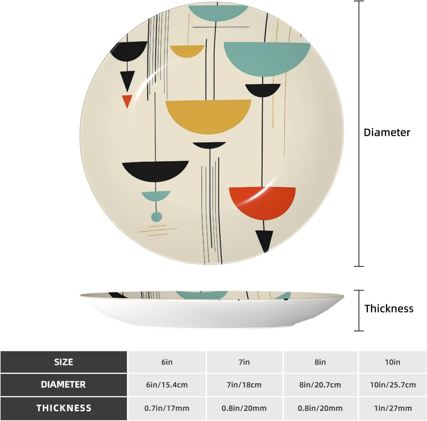 Decorative Plate Art Crafts Bone China Decorative Plate with Display Rack Souvenir Wall Decor Ceramic Ornaments Dinner Plates Ceramic Decoratives Plates for Home Office 10in