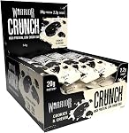 Warrior Crunch - High Protein Bars - 20g Protein Each Bar - Low Carb, Low Sugar Snack - 12 Pack x 64g - Dark Chocolate Peanut Butter