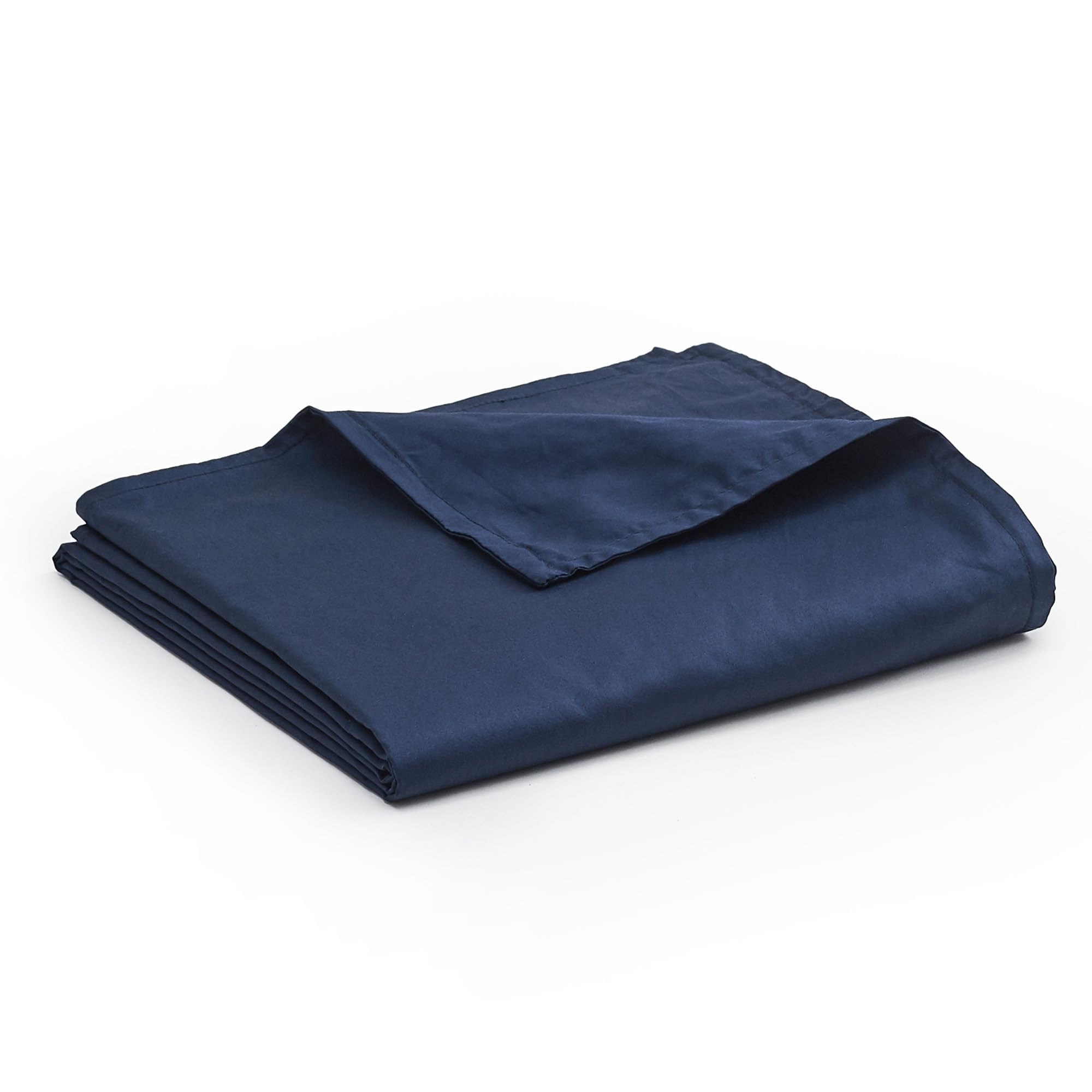 YnM Exclusive Cotton Duvet Cover for Weighted Blankets with 16 Strings (Navy, 88"x104") — image 1