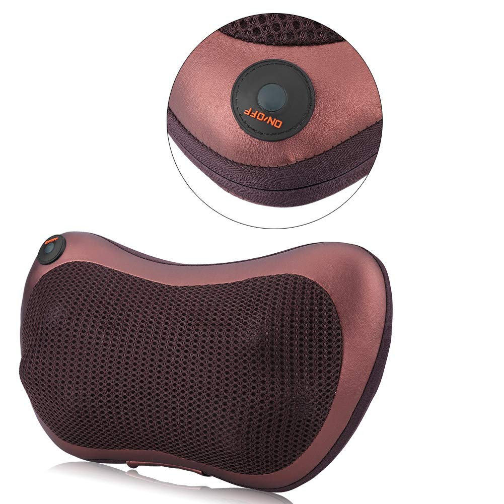 Estink Cojín de Masaje Shiatsu para Espalda, Hombros y Cintura, con Protección Contra Sobrecalentamiento, Apagado Automático, Café