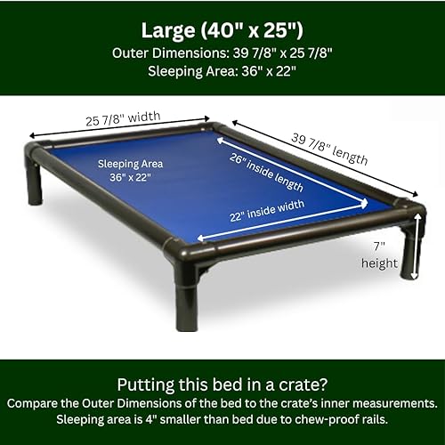 Miniatura 3 de Kuranda Cama para perros a prueba de masticación, PVC de nogal - 40 x 25 pulgadas - Vinilo resistente - Royal