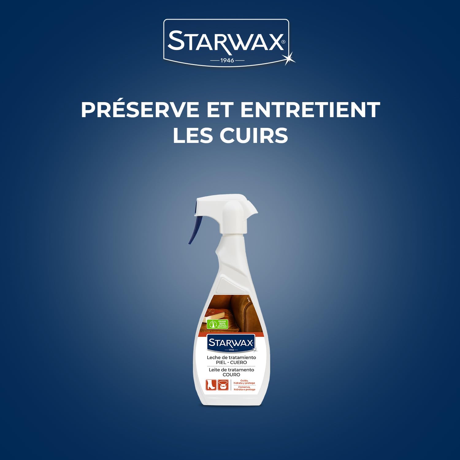 STARWAX - Leche para el Cuidado del Cuero - Limpia, hidrata y preserva - con lanolina - Spray 500ml - Sin aclarado -Práctico y fácil de usar