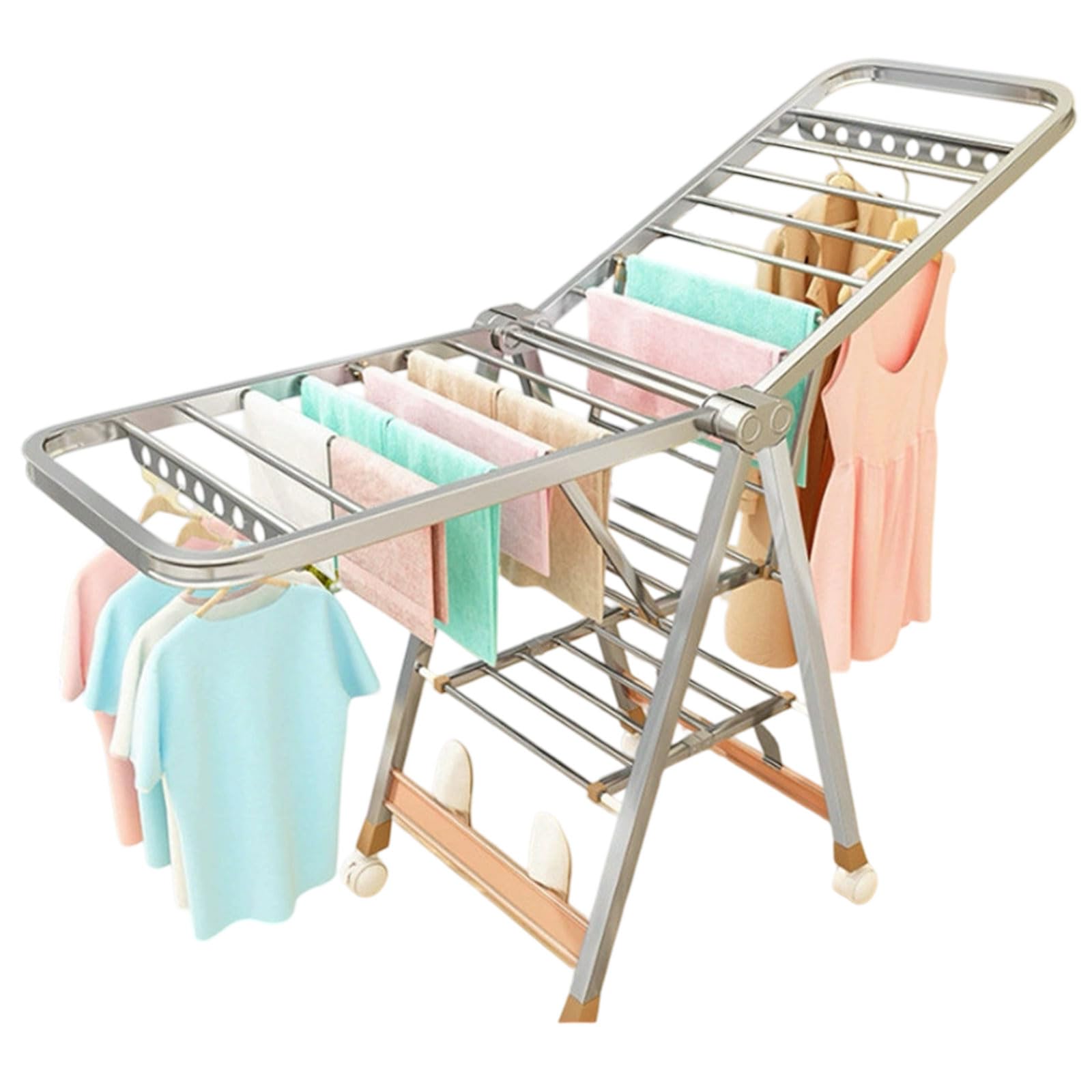 Séchoir à couettes pour balcon pliable : étendoir à linge sur pied anti-encombrement