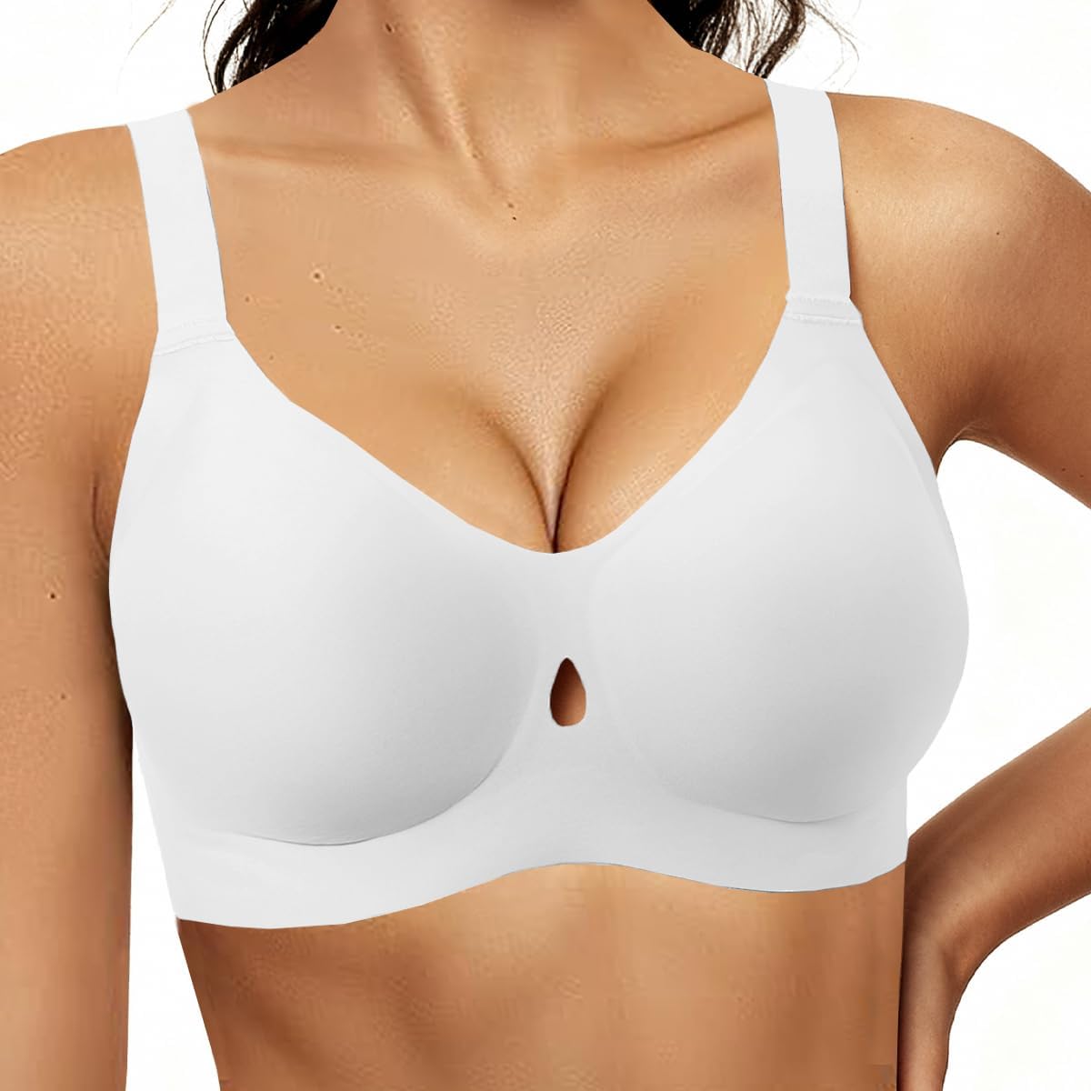 COCOMARTS Jelly Bras for Women No Underwire Seamless Push Up Bra Full Support Comfort Bralettes Wireless Plunge Everyday Bra