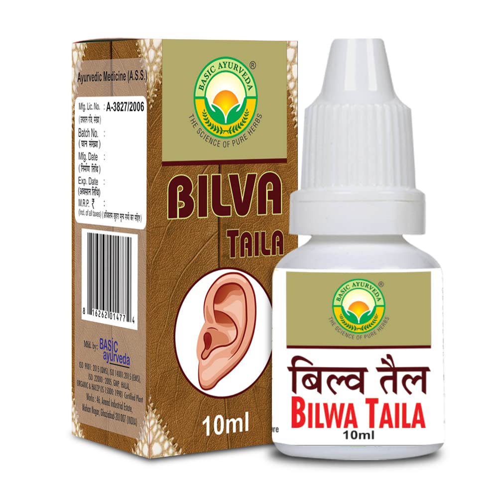 BASIC AYURVEDA Bilwa Taila (Oil) 10ml | Ayurvedic Drop for Ear Health | A Powerful Blend of Natural Ingredients Extra Strength Formula (B09W9GHPKN) Amazon Price History, Amazon Price Tracker