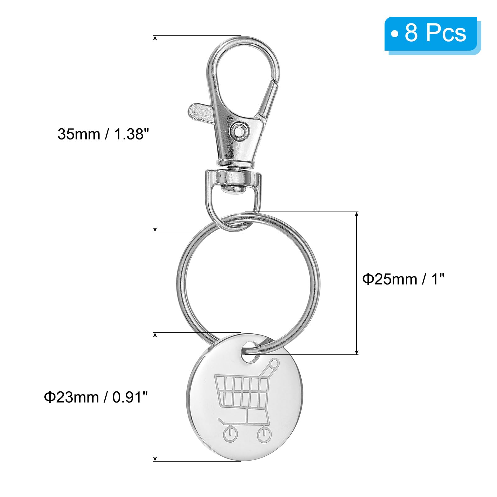 PATIKIL Shopping Trolley Token Key Ring - Image 2