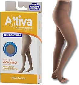 Meia Calça de Compressão Feminina Alta Compressão 20-30 Sem Ponteira ATTIVA