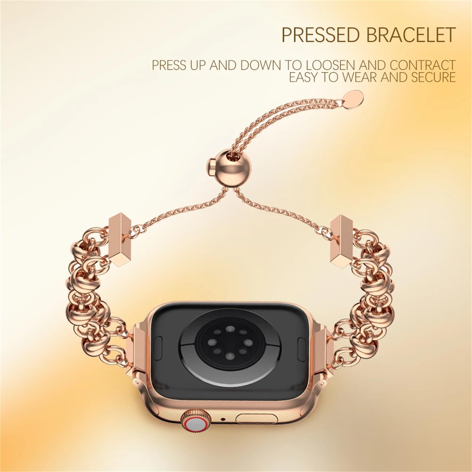 Kompatybilny z Apple Watch Pasek 49mm 45mm 44mm 42mm 41mm 40mm 38mm, Elegancka damska bransoletka ze stali nierdzewnej dla iWatch Ultra Series SE 9 8 7 6 5 4 3 2 1