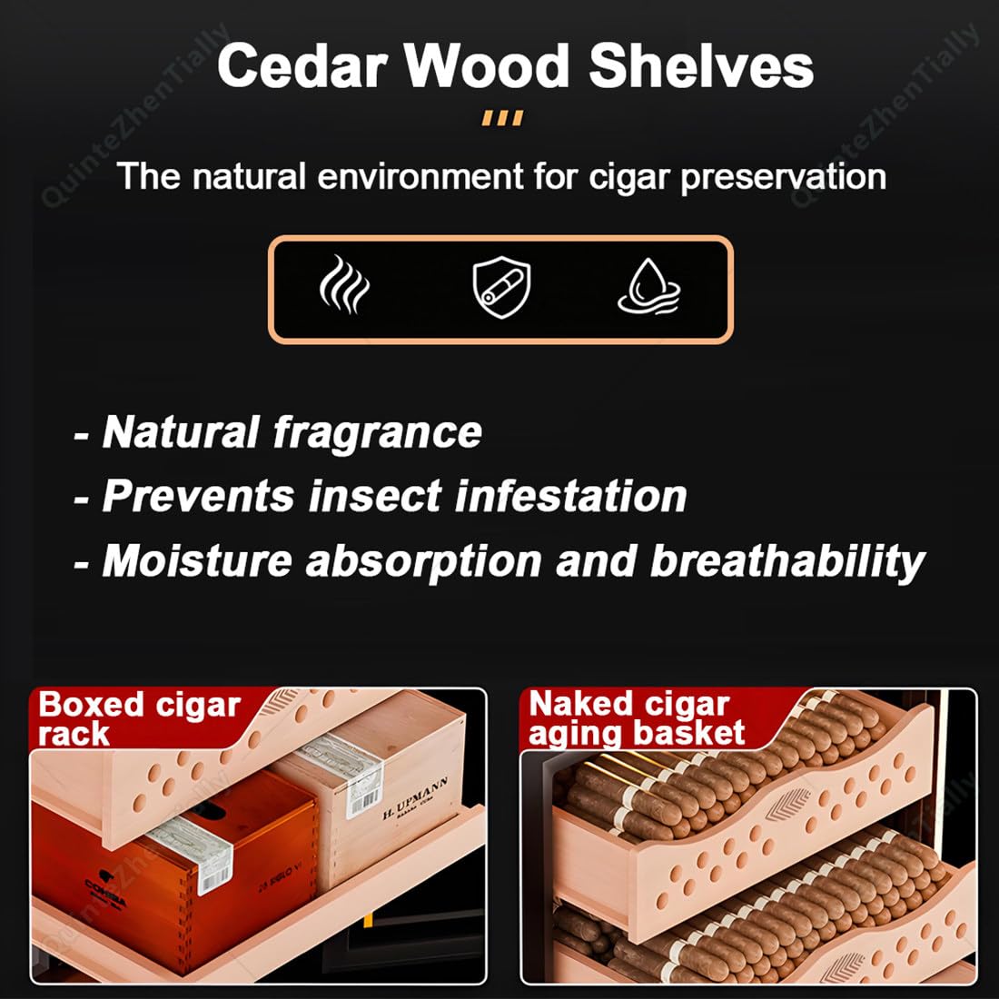 Szafka Humidor Elektryczny 50 L Z Szufladami Cedrowego CigarA