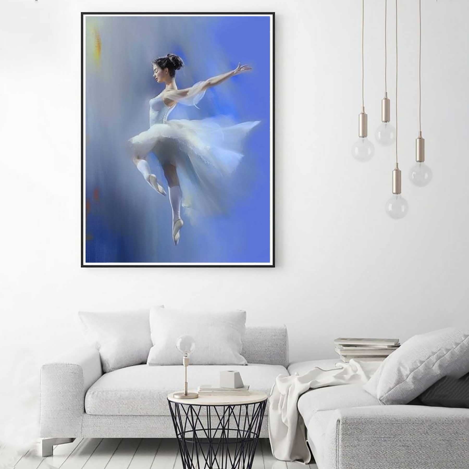 Zariocy 5D Diamond Painting Danseuse, DIY Peinture Diamant Kit Ballet Rond Complet Diamant Broderie Image Artisanat Kit Toile Tissu Maison Chambre Salon Décoration Murale 30x40 Cm