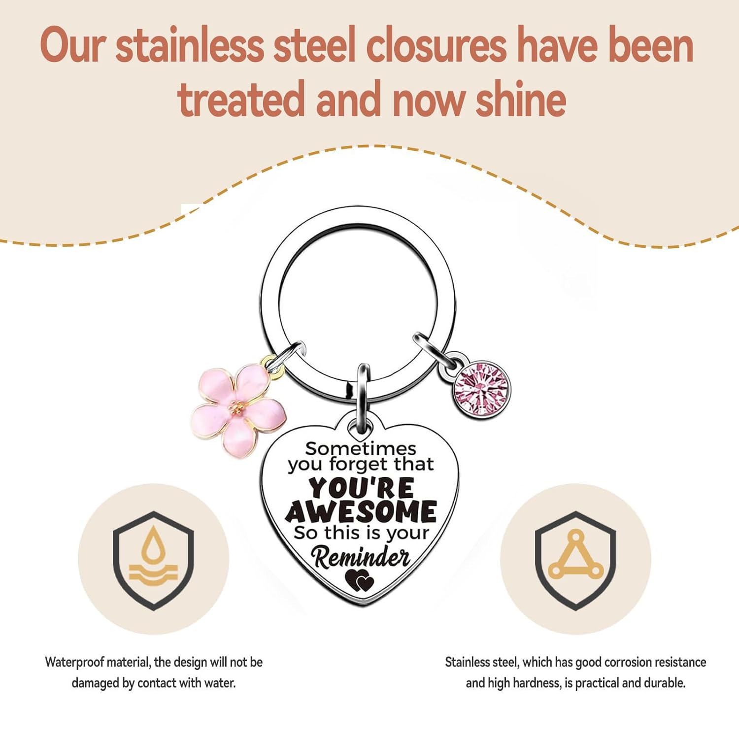 Keychain for Women, Gifts for Women Girlfriend Wife Her, Ladies Keyring for Friendship Female Best Friend GF, Xmas Secret Santa Thank You Gift for Colleagues