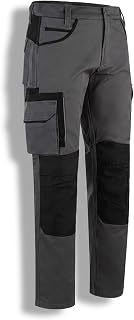 WrightFits Olympian Arbeitshosen Männer - Robuste Sicherheits Arbeitshose Herren - Cargo und Knieschützer Taschen, Dreifach Genäht, Langlebige Arbeitskleidung, Schwarz und Grau (30W ~ 42W)