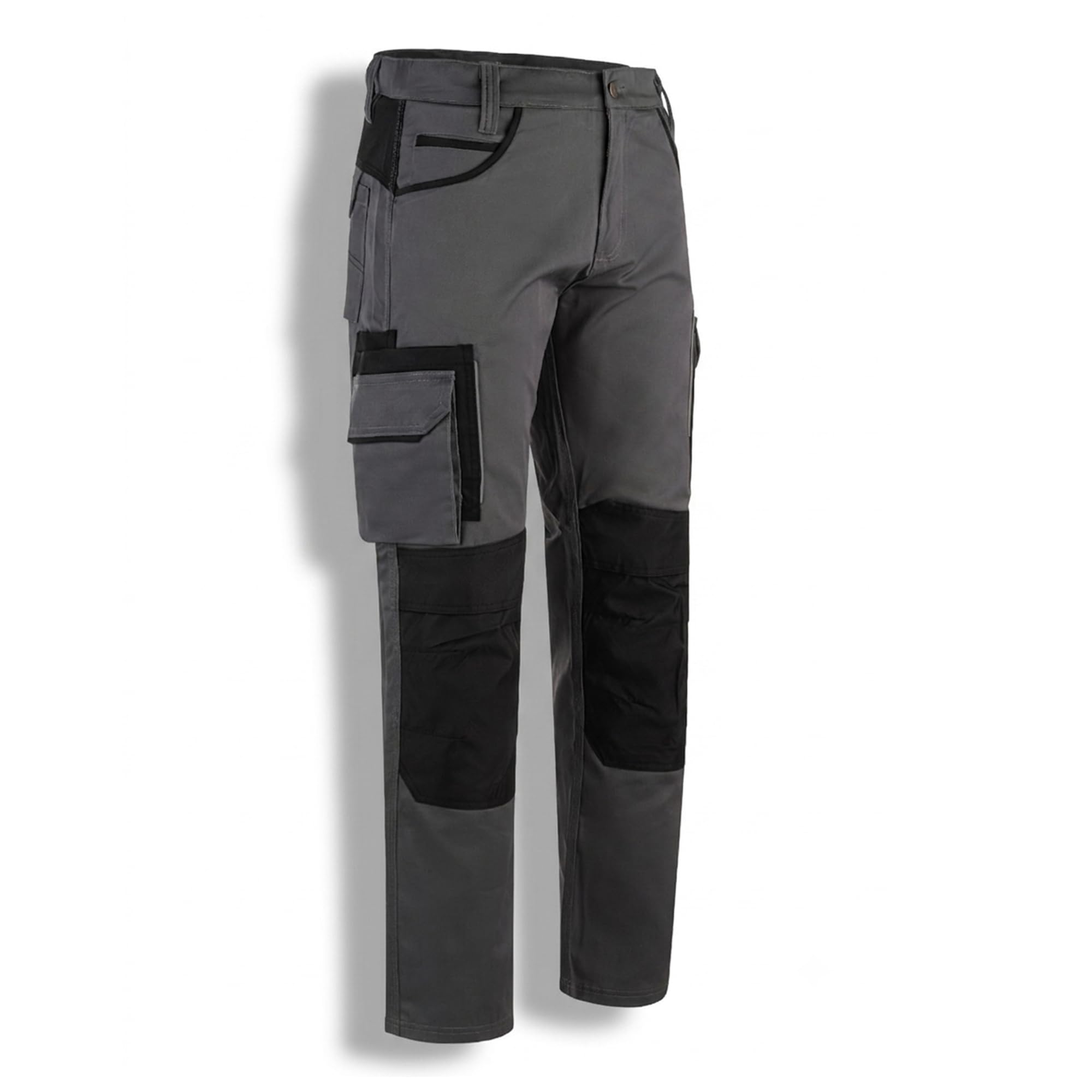 WrightFits Olympian Pro Work Trousers Men - Cargo Trousers for Men UK - Mens Work Trousers with Knee Pads Pockets - Combat Trousers in Grey (34W X 31L)