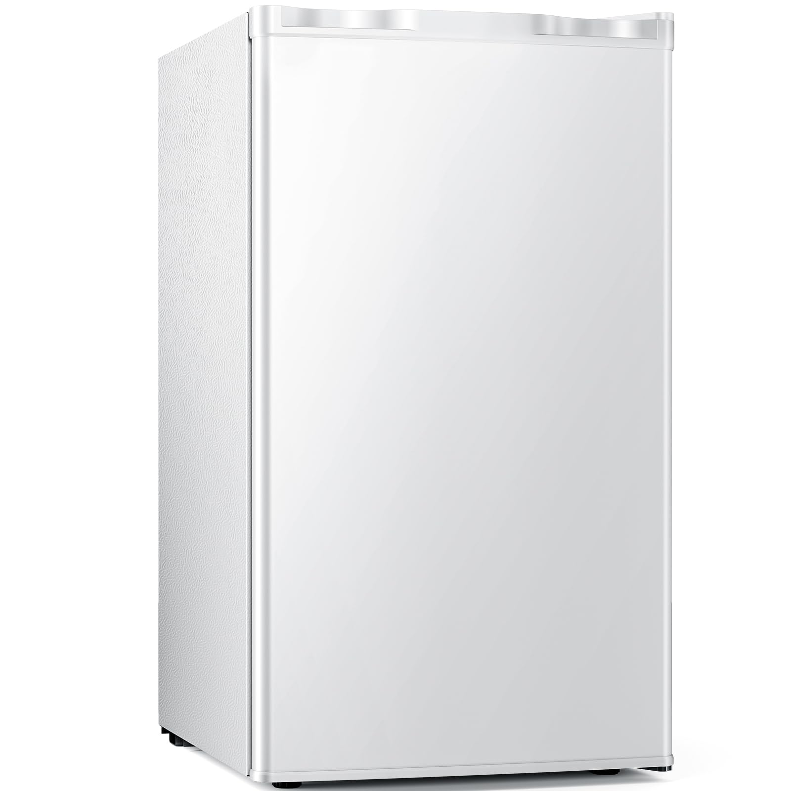 Antarctic Star Mini Compact Refrigerator with Freezer, 3.2 Cu.Ft. Single Door with Adjustable Thermostat,Removable Glass Shelves for Apartment/Dorm/Office,WHITE