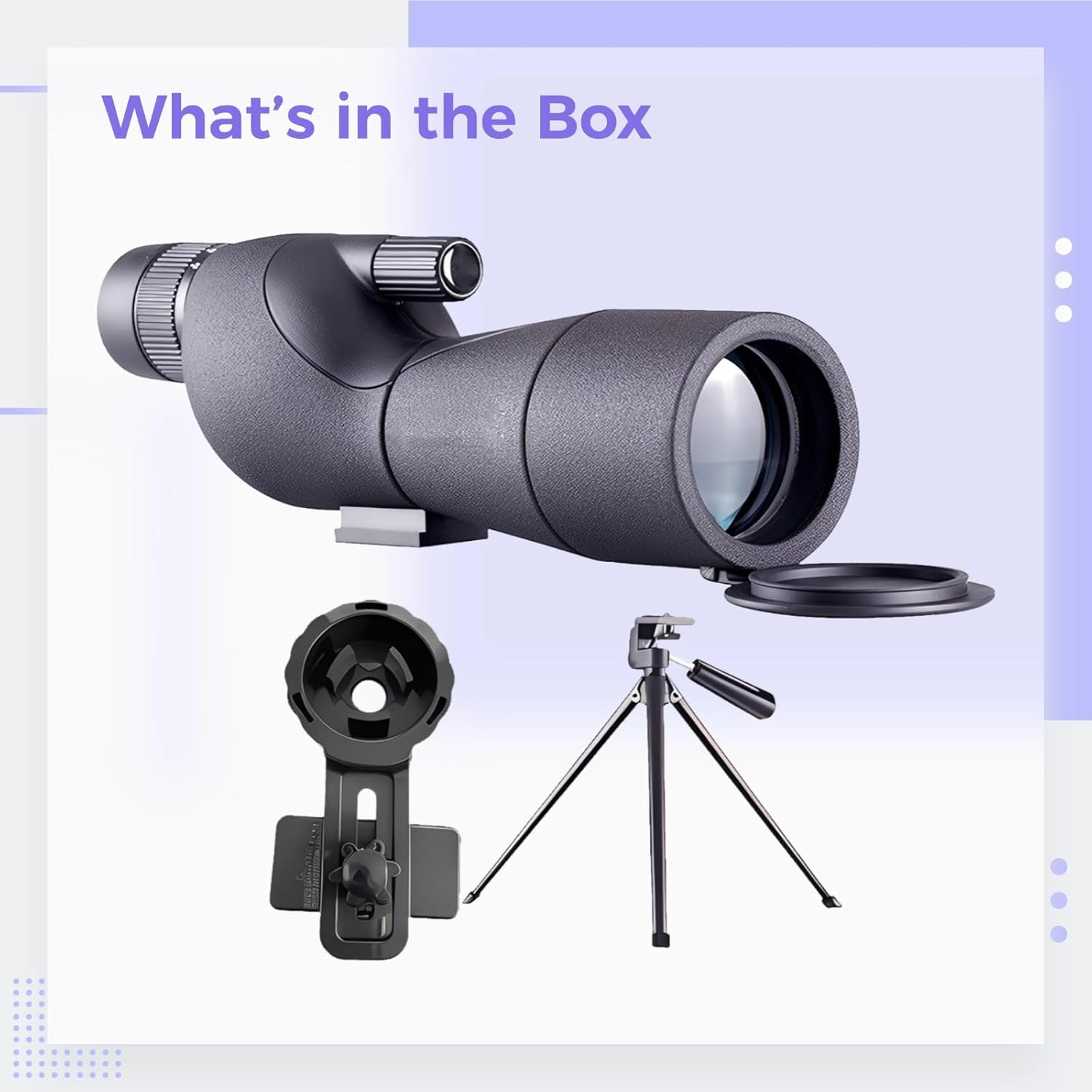 Monocular Spotting Scope 20-75X60 with Tripod, for Bird Watching and Outdoor, Bak4 Prism Lens, Smartphone Adapter Included