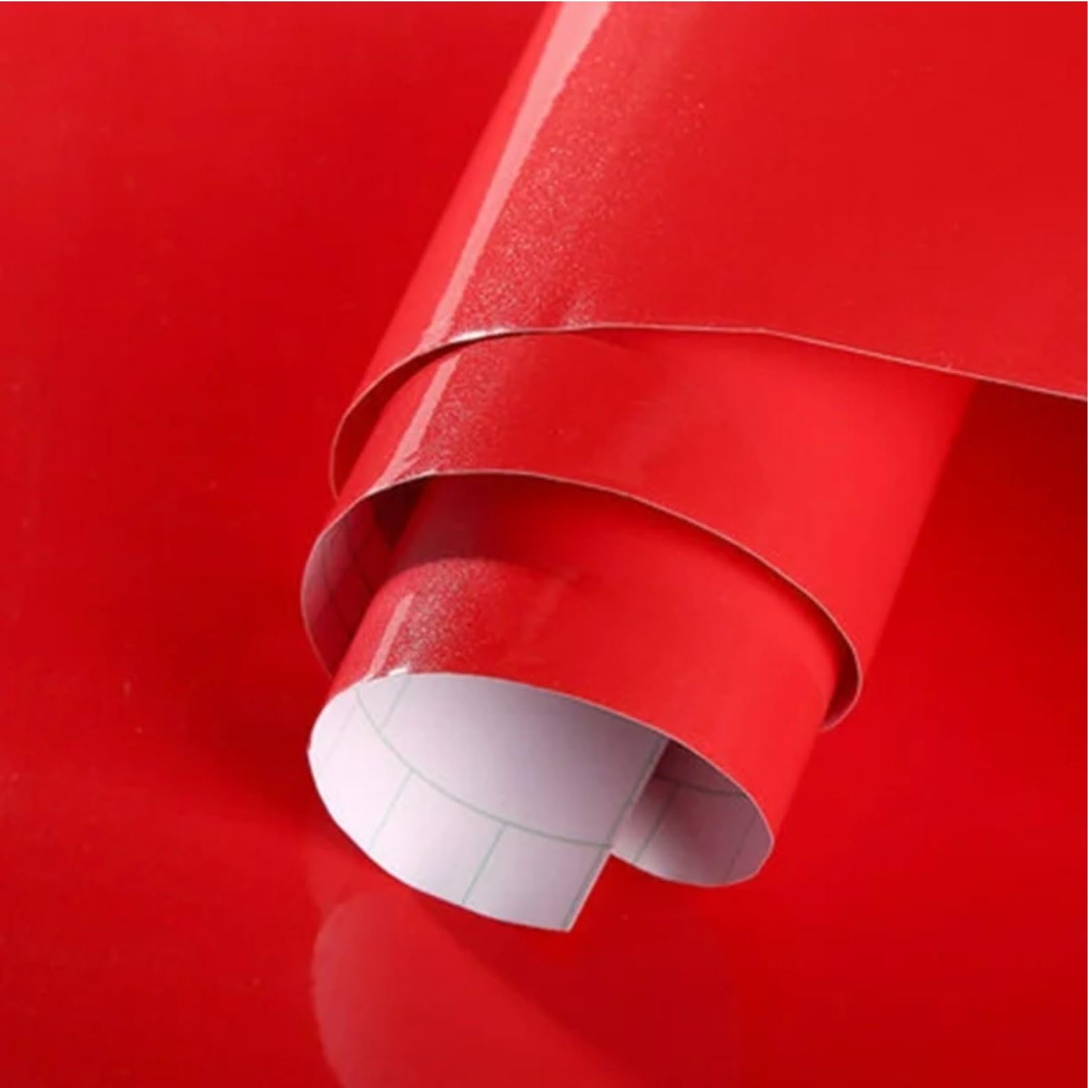 ONETON Glossy Red Contact Paper Decorative Self Adhesive Counter Top Peel and Stick Wallpaper for Kitchen Cabinets Shelf Drawer Liner Desk Dresser (RED Glossy WP, 24x200 inch)