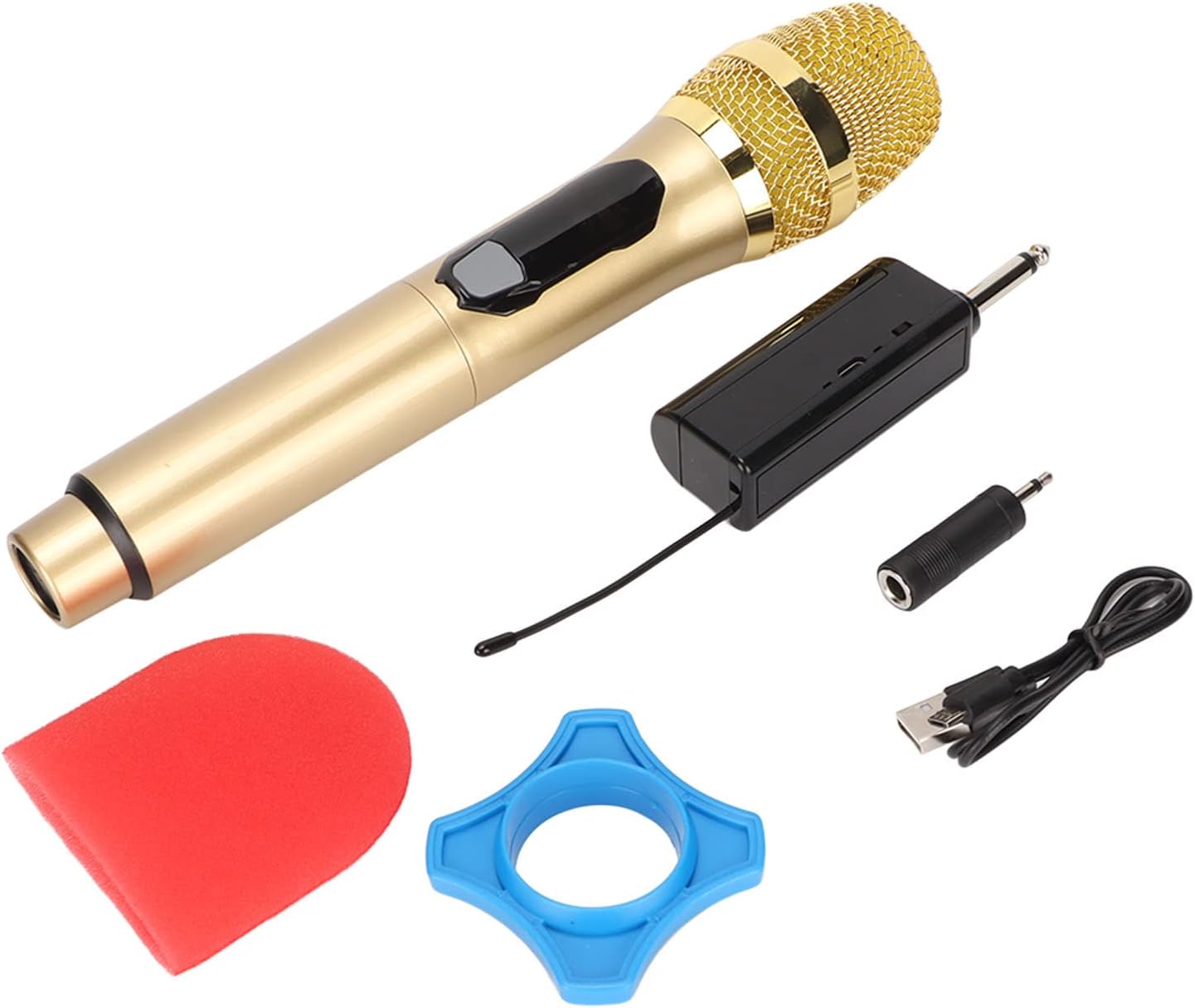 GOWENIC Microphone,Metal Dual Professional UHF Cordless Dynamic Mic Handheld Microphone System, for Home Karaoke, Meeting, Party, Church, DJ, Wedding(Gold) - Image 9